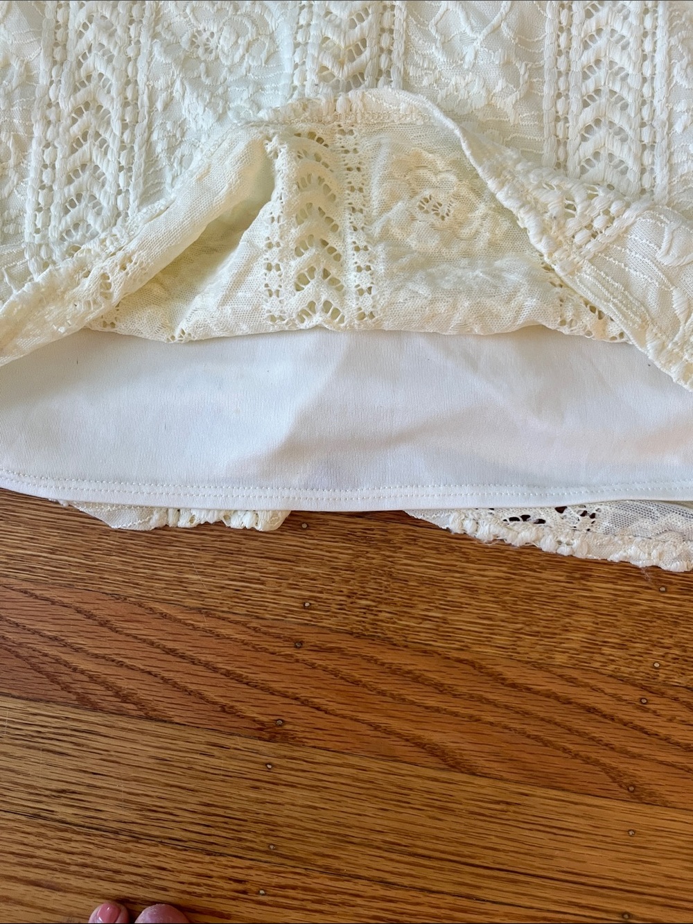 Alland State Ivory Lace Dress Boho A-Line Spaghetti Strap Large - Picture 4 of 5
